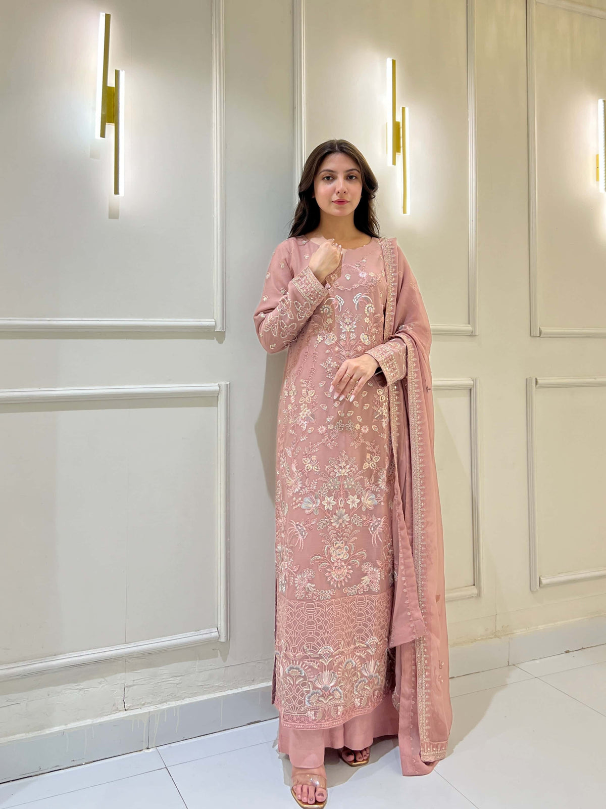 R-01 Embroidered Bember Chiffon 3 Pcs