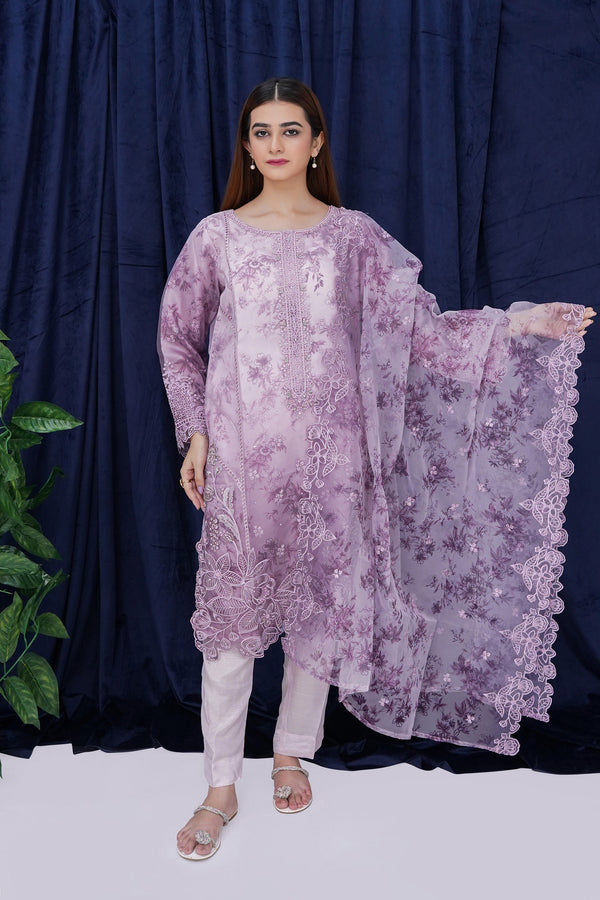 MA-02 Embroided Print Organza