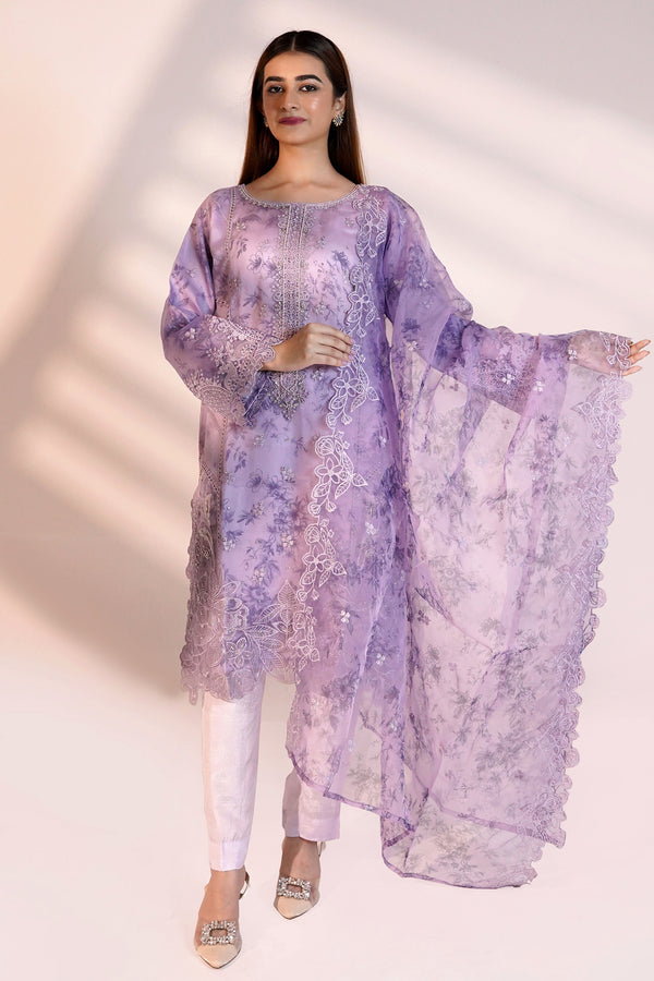 MA-03 Embroided Print Organza